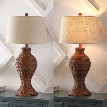 Elicia 31" Seagrass Weave LED Table Lamp - JONATHAN Y